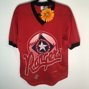 Vintage 1993 Texas Rangers Baseball Jersey M Red